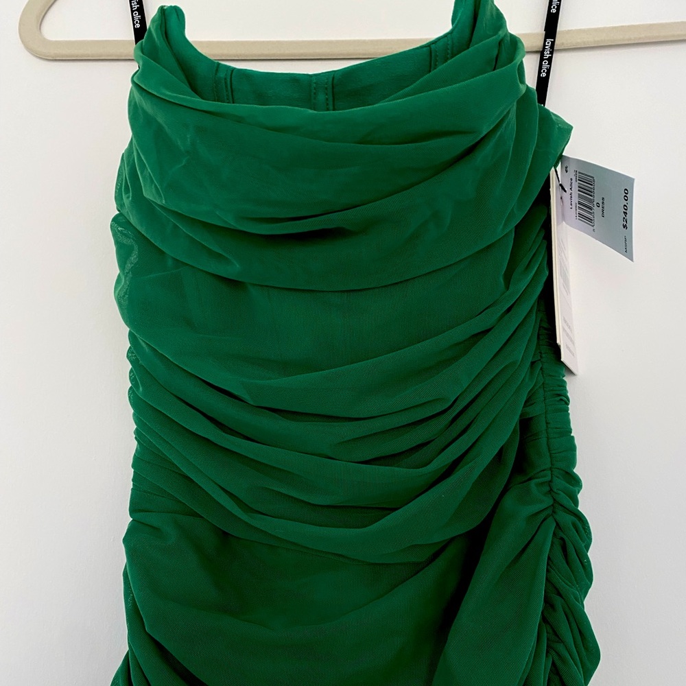 NWT Lavish Alice Ruched Midi Dress - Picture 4 of 10